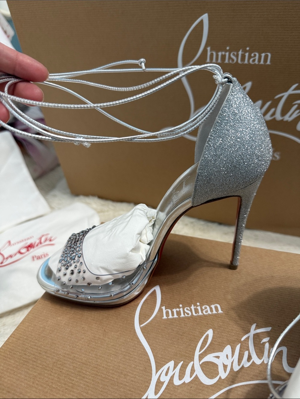 Christian Louboutin Brown Shoe Box and Bag - Picture 5 of 16